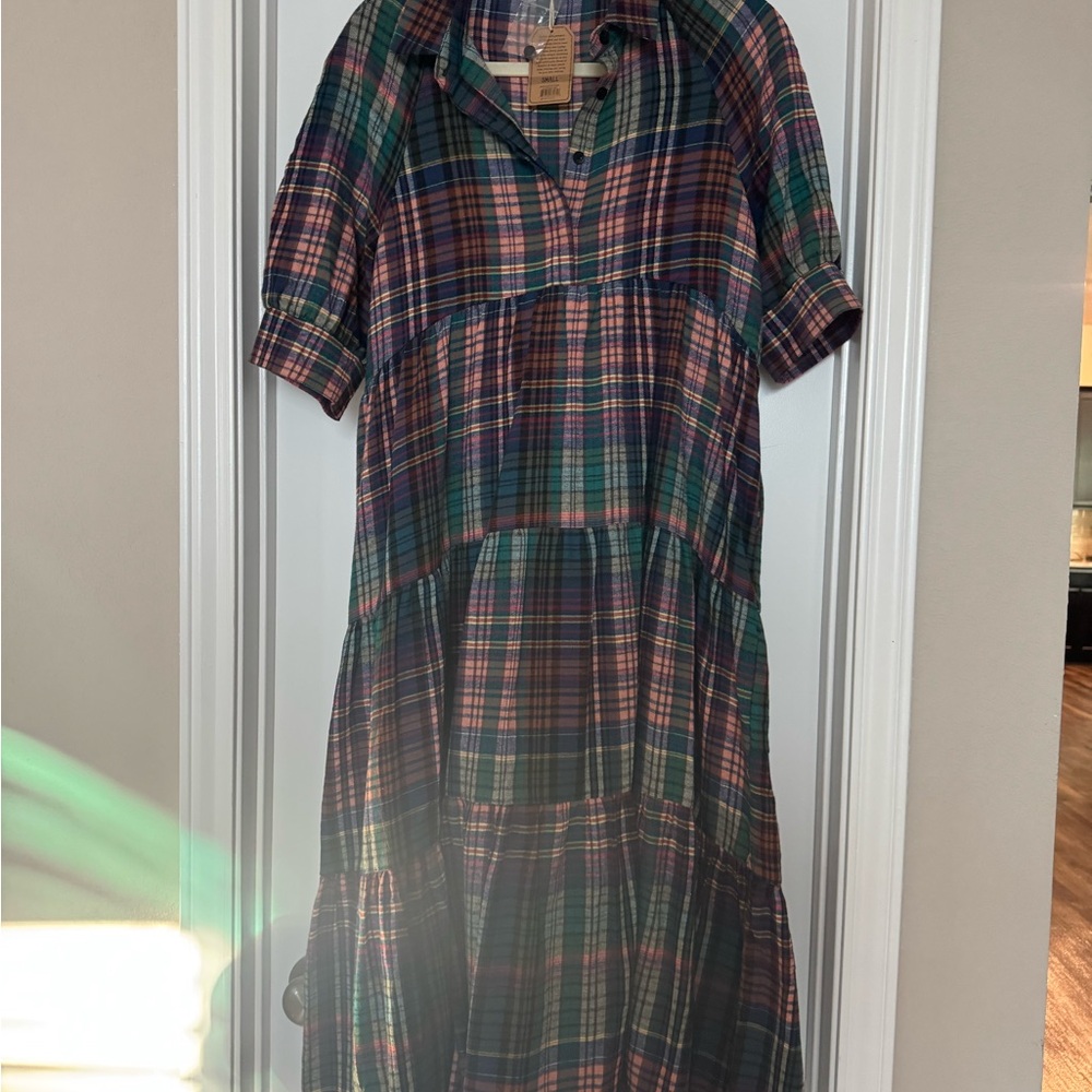 NATURAL LIFE Plaid Flannel Rebecca Midi Dress - Picture 2 of 3